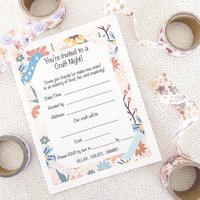Whimsical Floral Craft Night Invitation - Digital Download