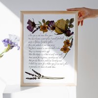 Custom Quote Print with Pressed Floral Artwork