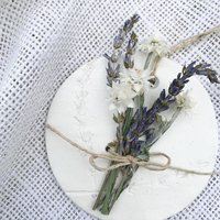 Lavender Bouquet Clay Ornament