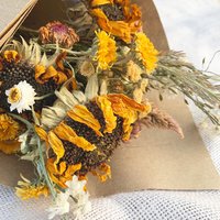 Hand Tied Fall Dried Flower Bouquet: 15" Autumn Floral Arrangement