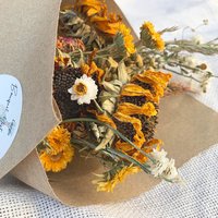 Hand Tied Fall Dried Flower Bouquet: 15" Autumn Floral Arrangement