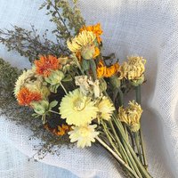 Hand Tied Fall Dried Flower Bouquet: 15" Autumn Floral Arrangement
