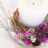 Dried Flower Candle Wreath, Candle Ring DIY Craft Kit Gift