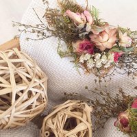 Valentines Craft Kit - DIY Rustic Heart Bowl Fillers or Ornaments with Organic Dried Flowers