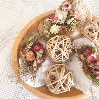 Valentines Craft Kit - DIY Rustic Heart Bowl Fillers or Ornaments with Organic Dried Flowers