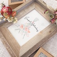 DIY Dried Flower Kit - Rustic Barnwood Photo Frame Gift - Floral Crafts for Adults