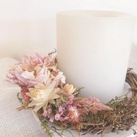 Dried Flower Candle Wreath, Candle Ring DIY Craft Kit Gift