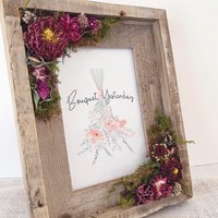 DIY Dried Flower Kit - Rustic Barnwood Photo Frame Gift - Floral Crafts for Adults