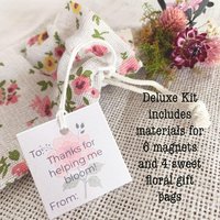 Mother Daughter Craft Kit – DIY Dried Flower Magnet Kit – Garden Grown Botanical Workshop – Cottagecore Floral Gift