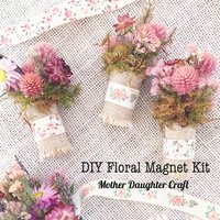 Mother Daughter Craft Kit – DIY Dried Flower Magnet Kit – Garden Grown Botanical Workshop – Cottagecore Floral Gift