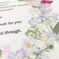 Custom Poem Print with Pressed Flowers | Personalized Sustainable Gift | Botanical Wall Art | Wedding Vows or Love Note Print