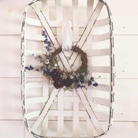 Americana Meadow Wreath Kit, DIY Dried Flower Craft, Rustic Red White & Blue Farmhouse Accent, Patriotic Decor