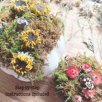 DIY Botanical Pumpkin Kit | Dried Flower Pumpkin Kit | Decorate 2 Medium or 4+ Mini Pumpkins | Natural Fall Craft | Farm-Grown Dried Flowers
