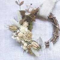 White Christmas Dried Flower Wreath Kit, DIY Holiday Wreath, Winter Craft Kit, Farm Grown Flowers