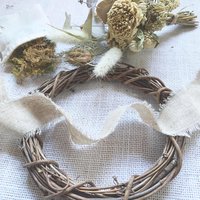 White Christmas Dried Flower Wreath Kit, DIY Holiday Wreath, Winter Craft Kit, Farm Grown Flowers