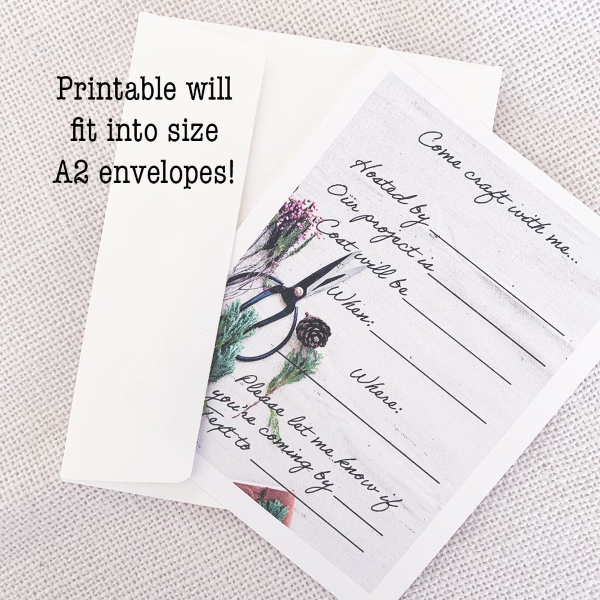 Modern Farmhouse Craft Night Invitation - Digital Download