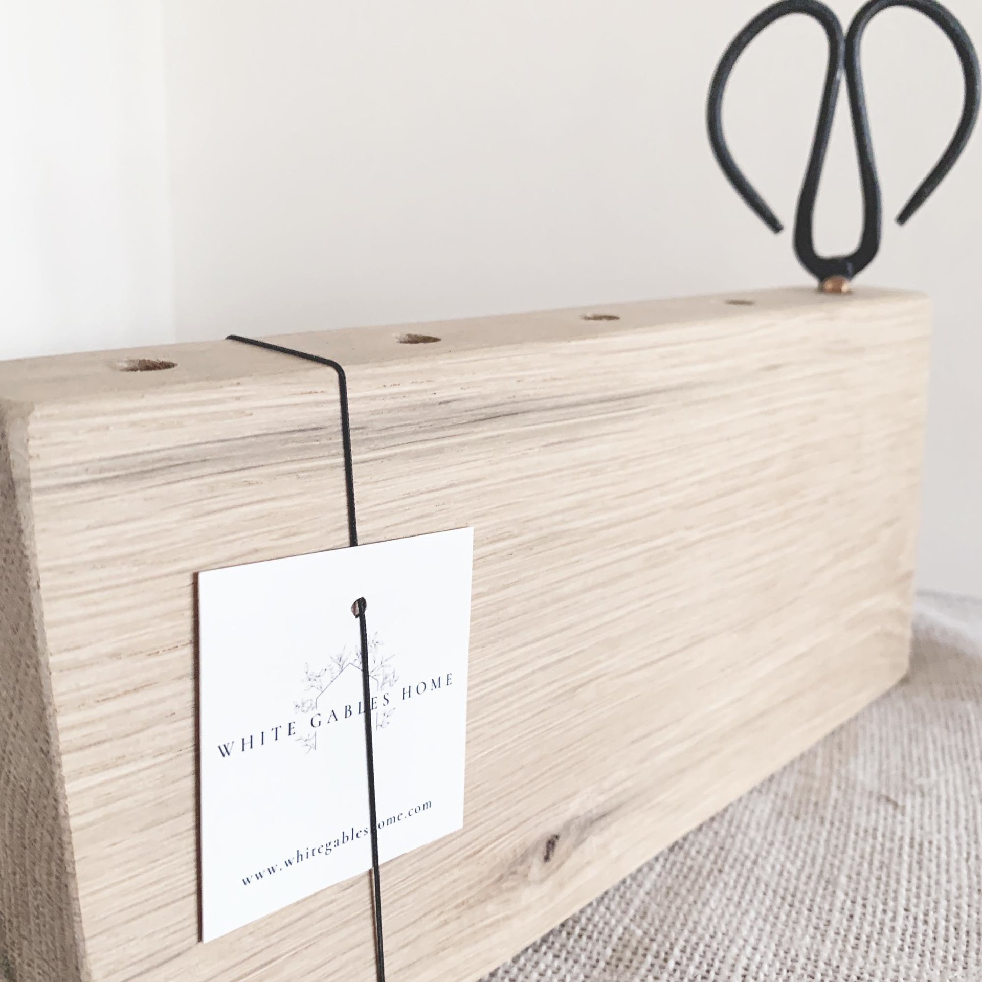 DIY Dried Flower Centerpiece Kit for Boho Decor with Organic Wildflowers in a Reclaimed Oak Barnwood Stand - Made in USA