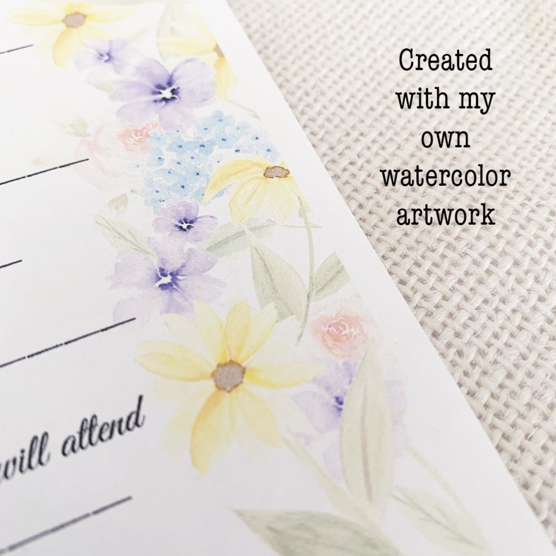 Watercolor Wildflower Craft Night Invitation - Digital Download