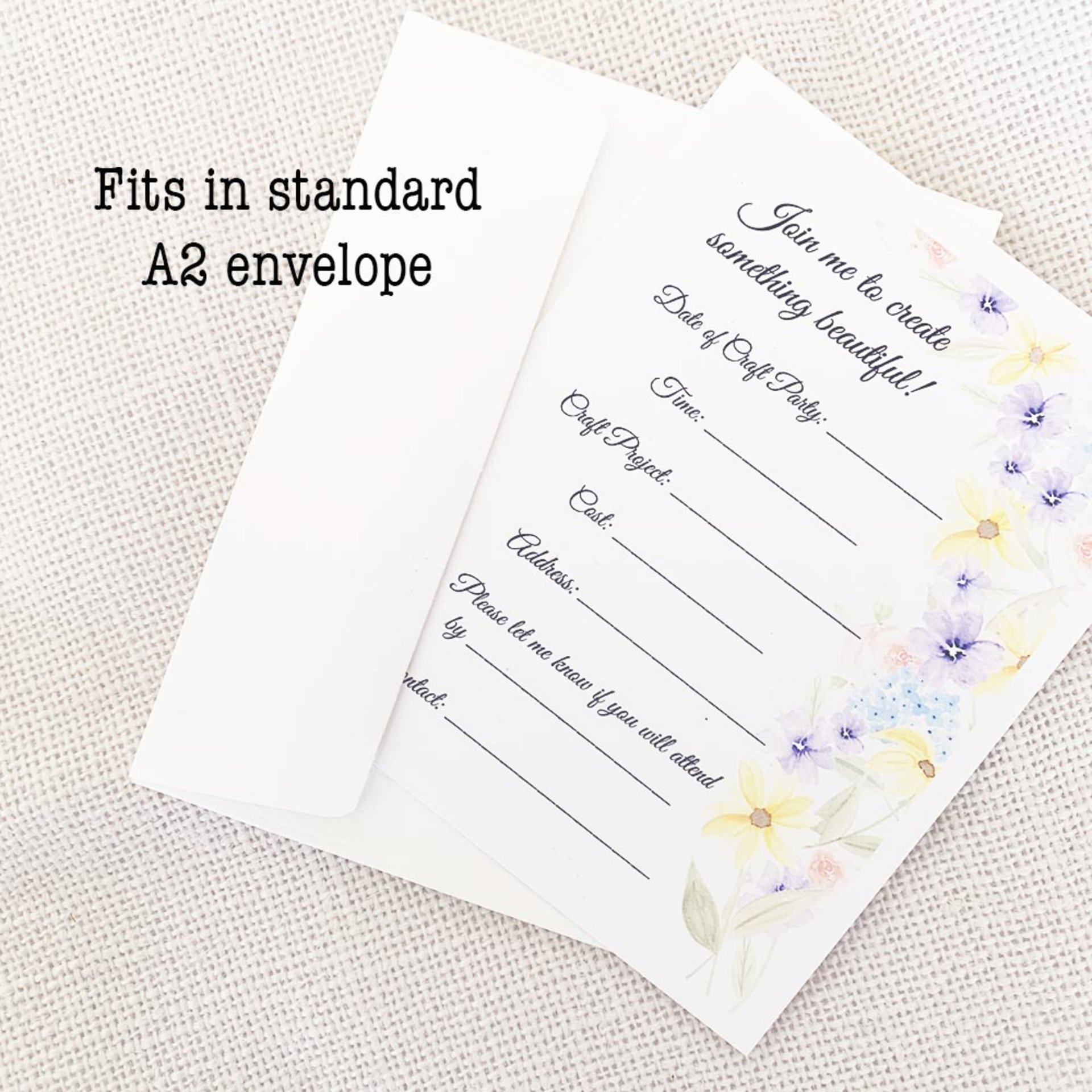 Watercolor Wildflower Craft Night Invitation - Digital Download