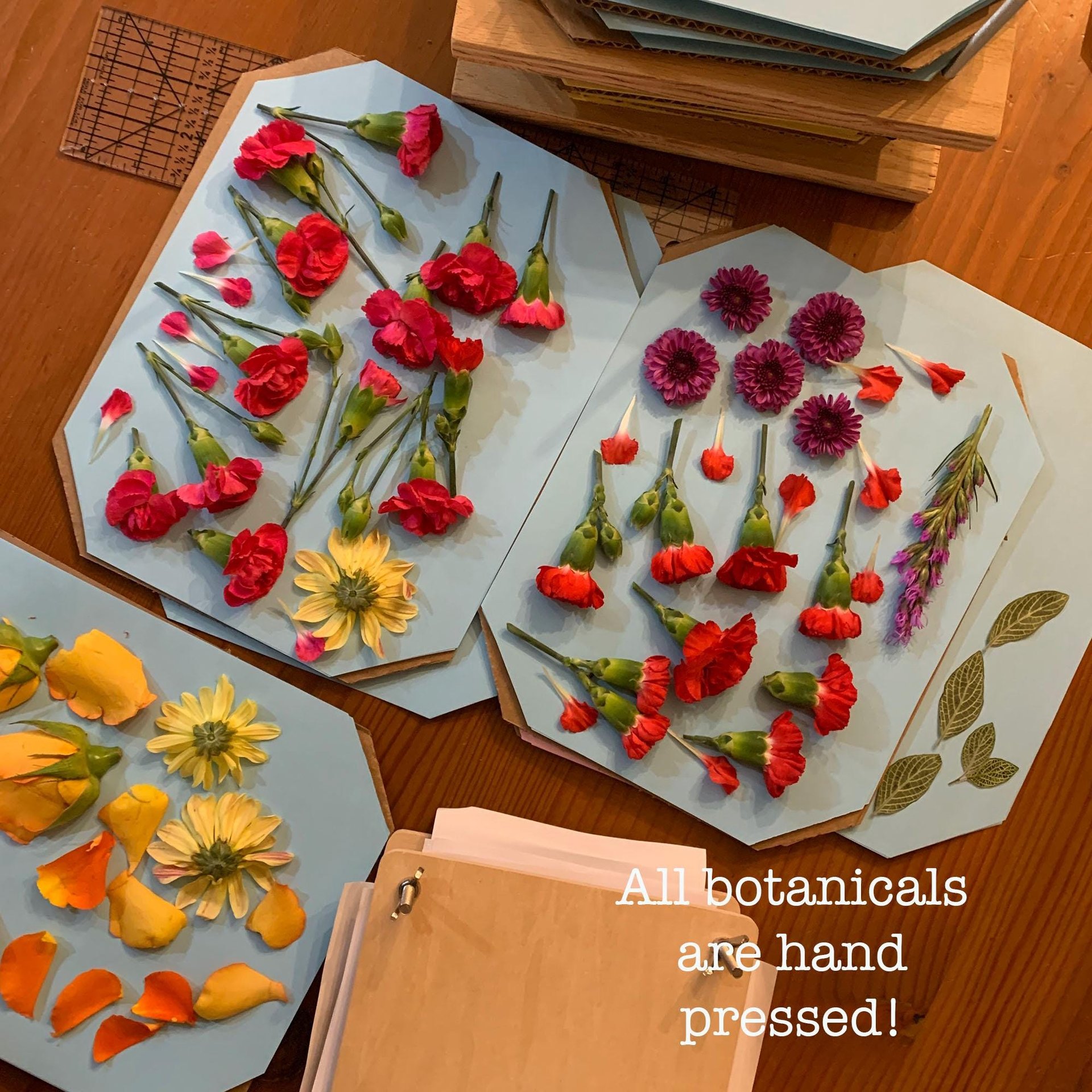 Rustic Pressed Flowers in Watercolor Bucket - Wall Art