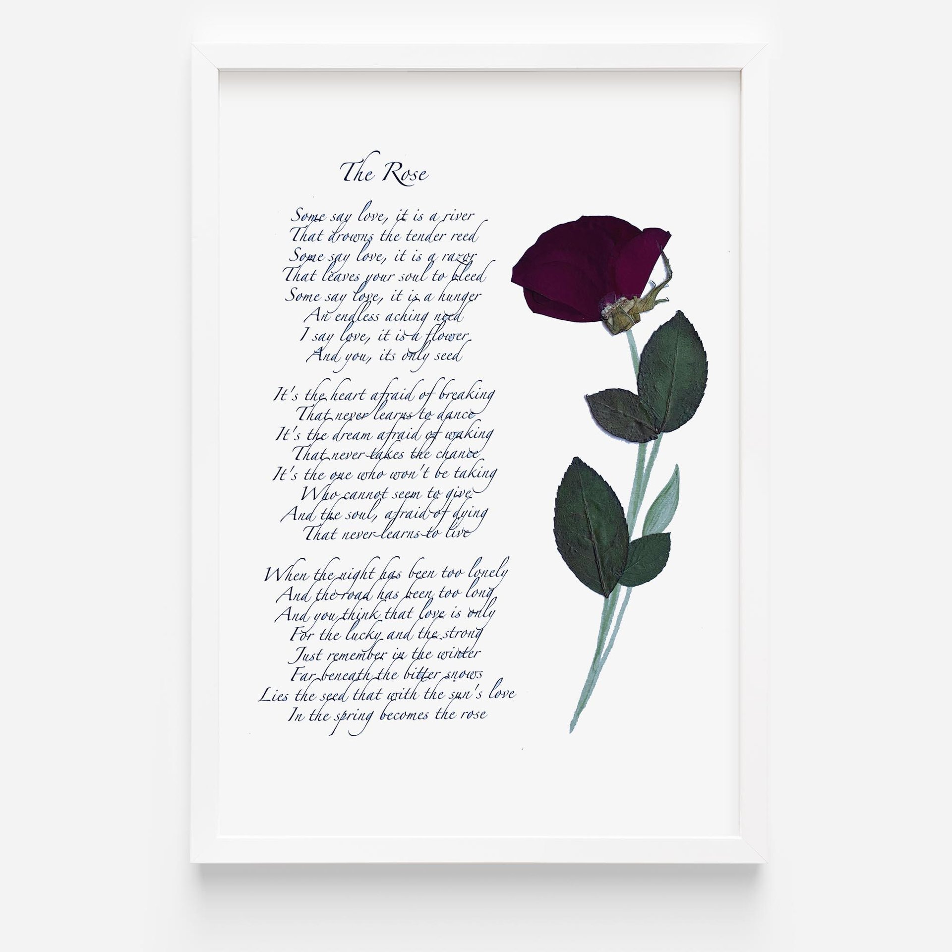 Memorial Keepsake Poem Print--you provide the Funeral Flowers