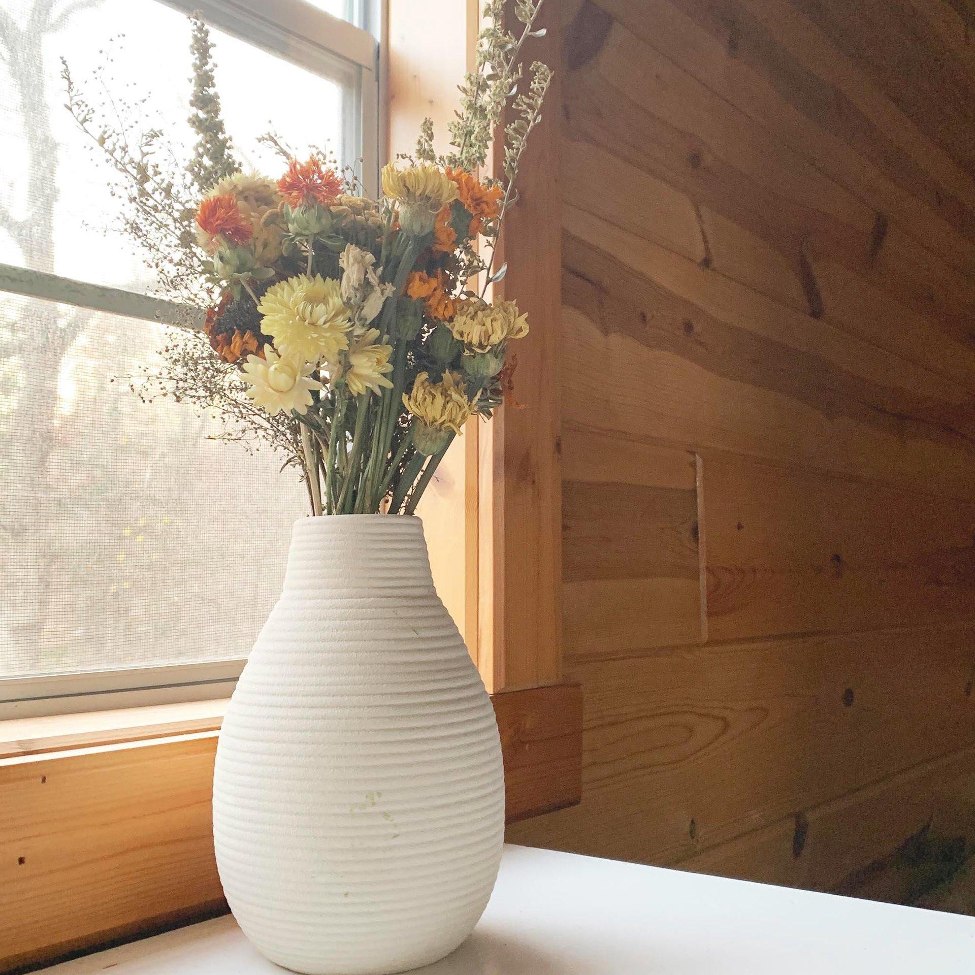 Hand Tied Fall Dried Flower Bouquet: 15" Autumn Floral Arrangement