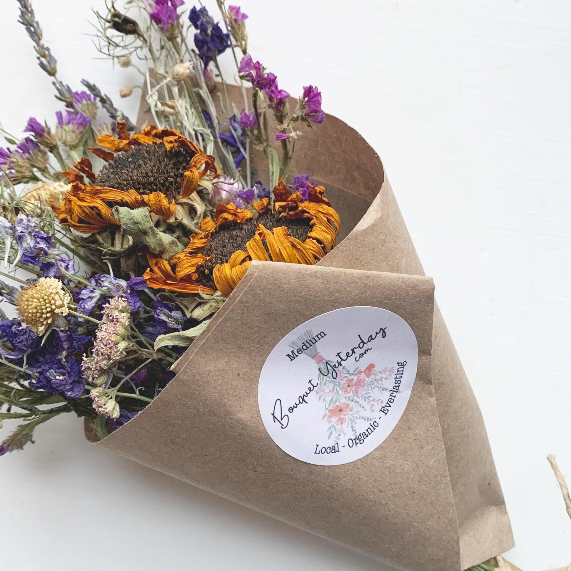 Autumn Dried Flower Bouquet: Hand Tied 12" Fall Botanicals