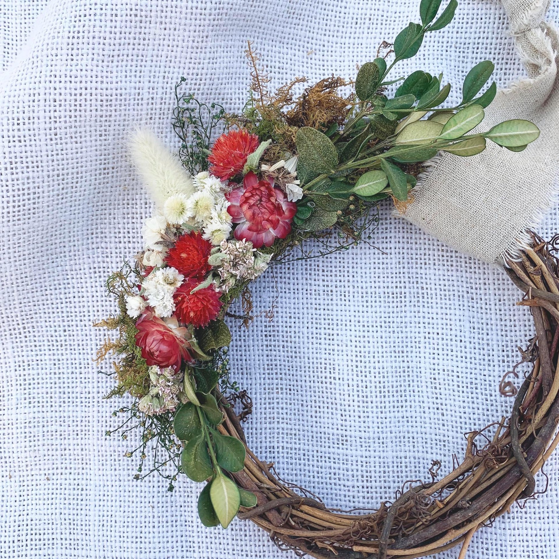 DIY Christmas Wreath Kit for Wall Decor or Candle Ring