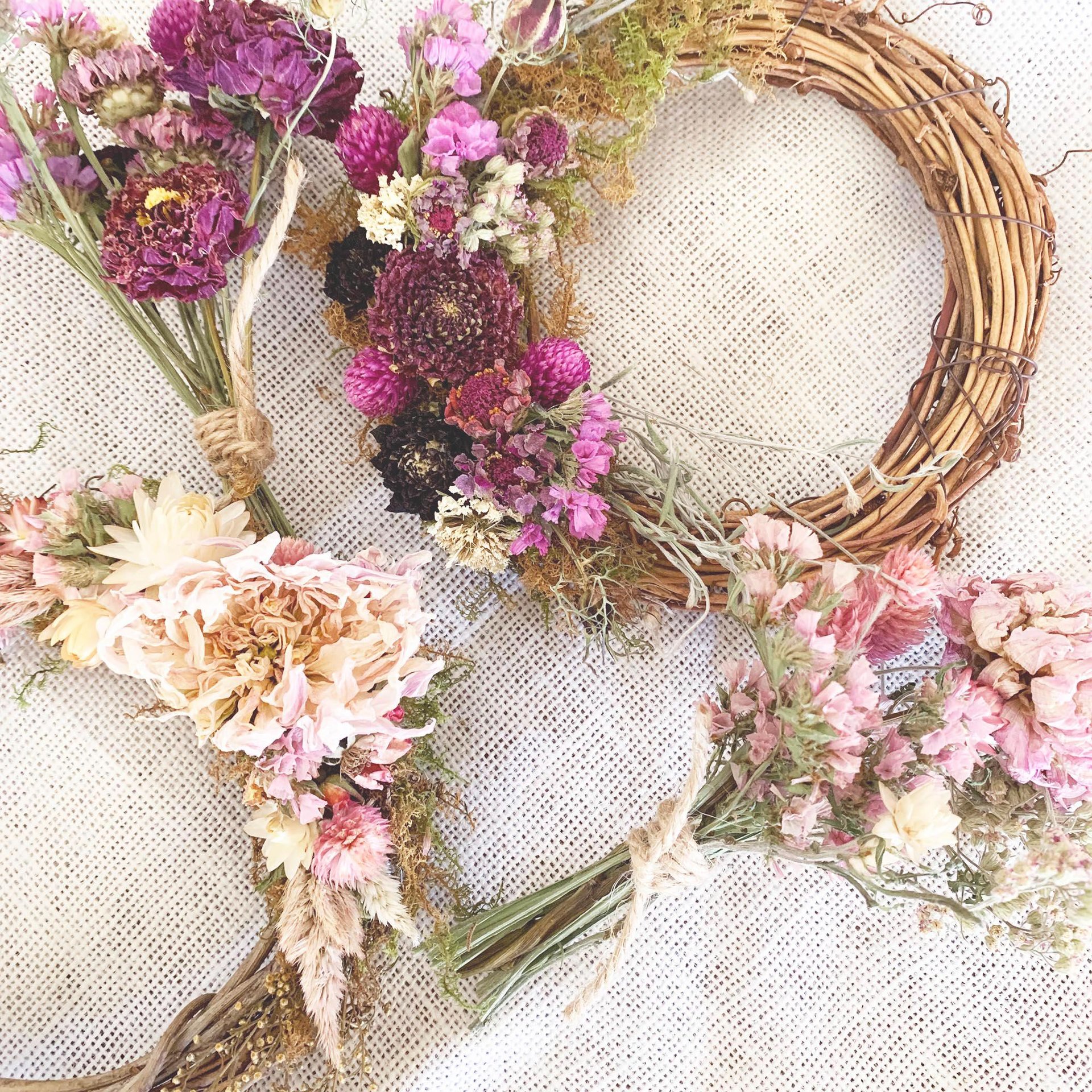 Dried Flower Candle Wreath, Candle Ring DIY Craft Kit Gift