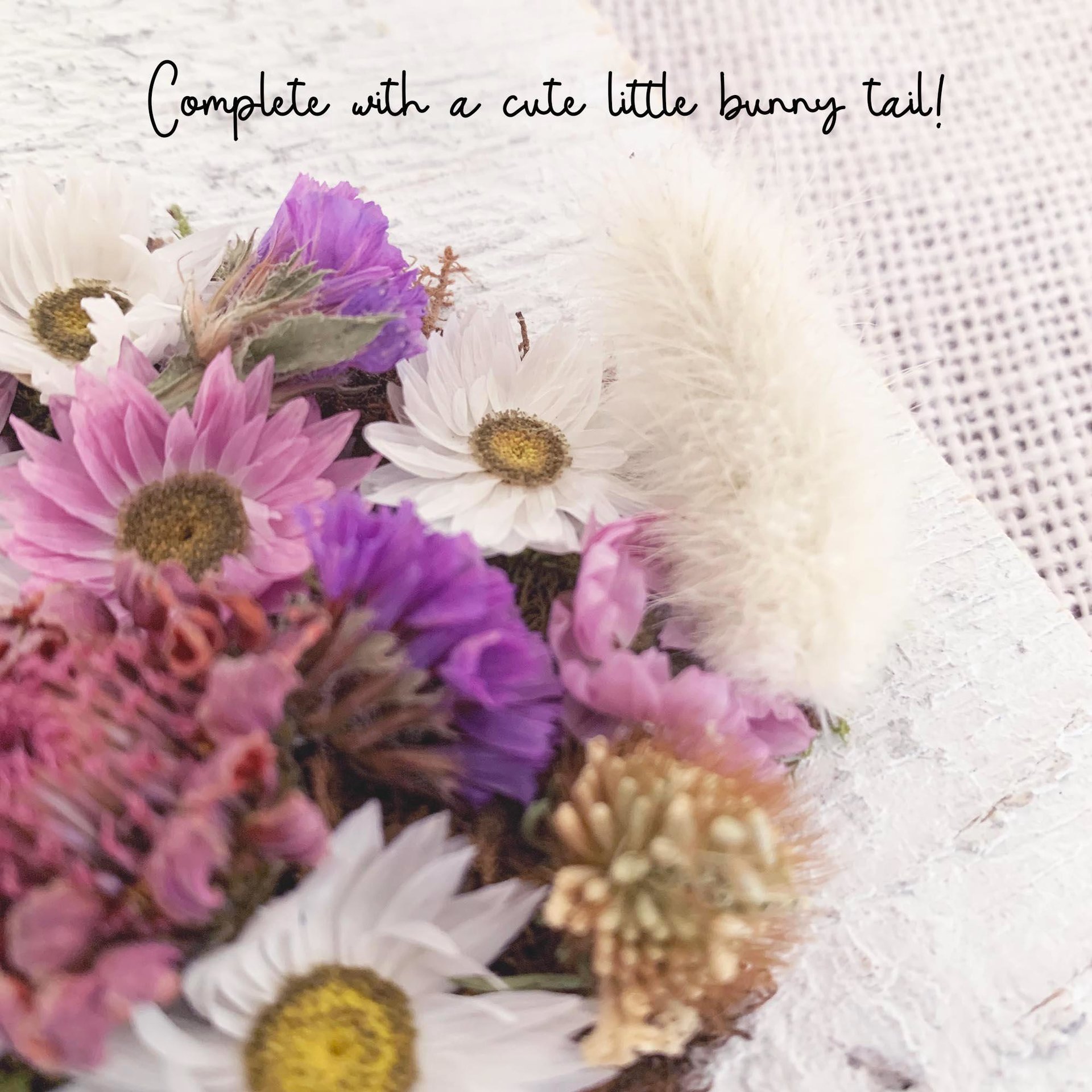 Easter Craft Kit--DIY Dried Flower Bunny Decor--Gift for Crafters