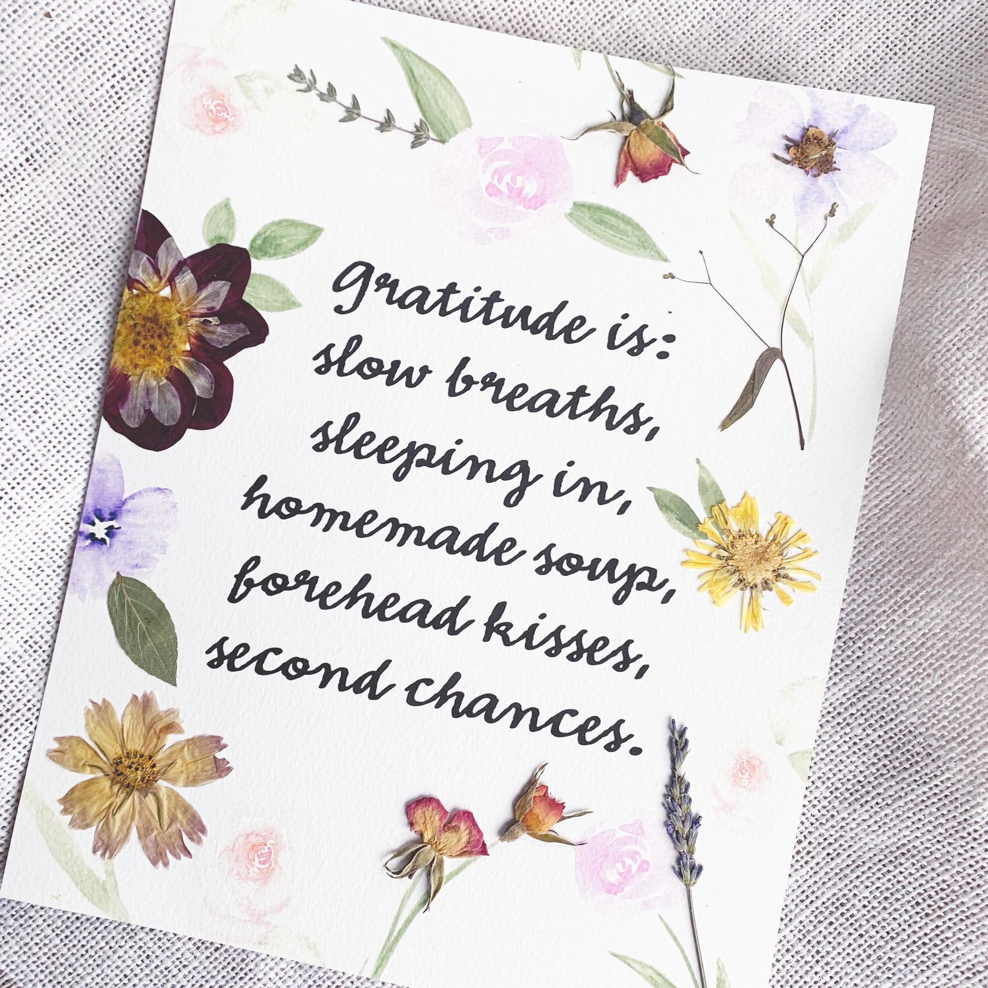 Custom Poem Print with Pressed Flowers | Personalized Sustainable Gift | Botanical Wall Art | Wedding Vows or Love Note Print