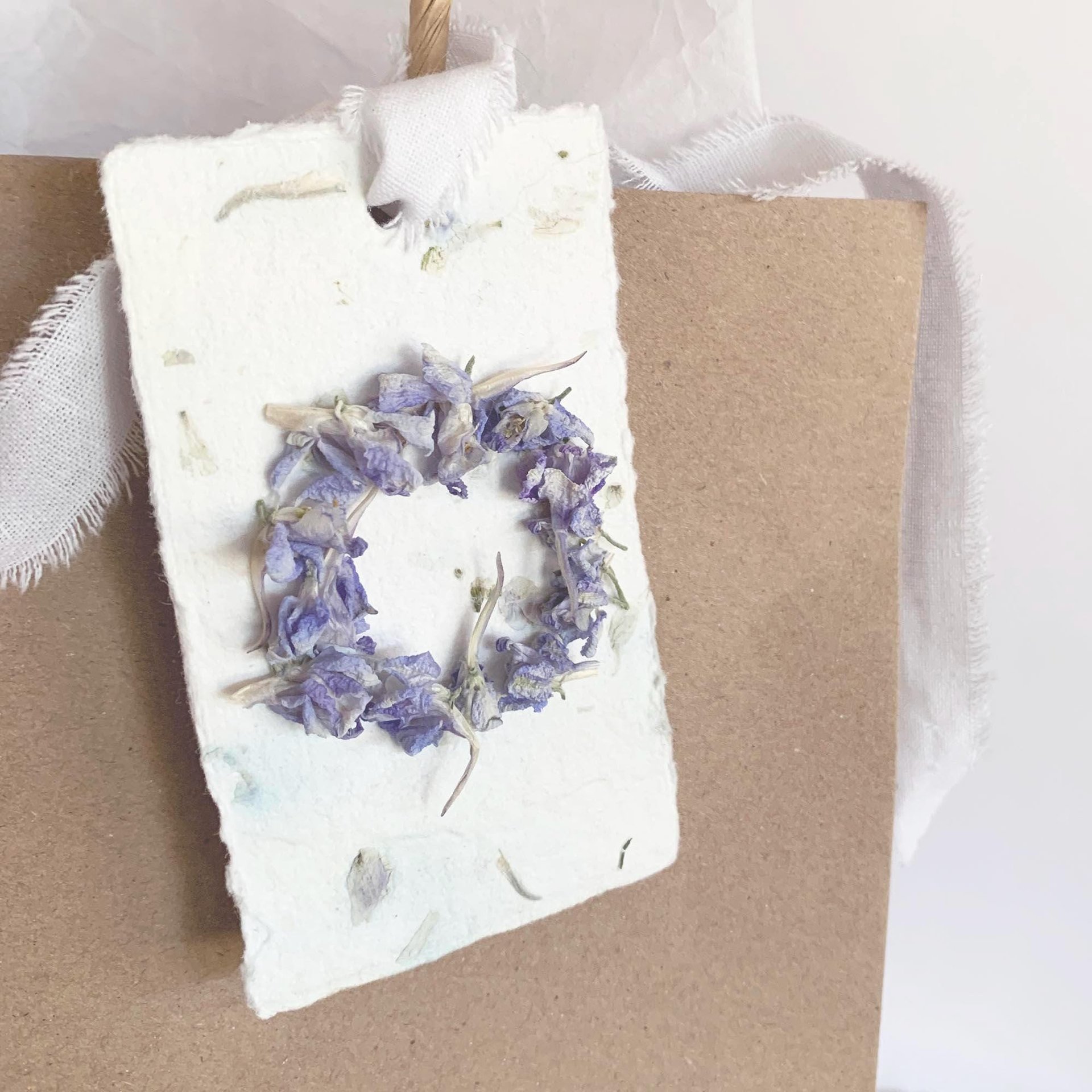 Garden Botanical DIY Gift Tag Kit - Floral Handmade Paper, Farm Grown Dried Flowers
