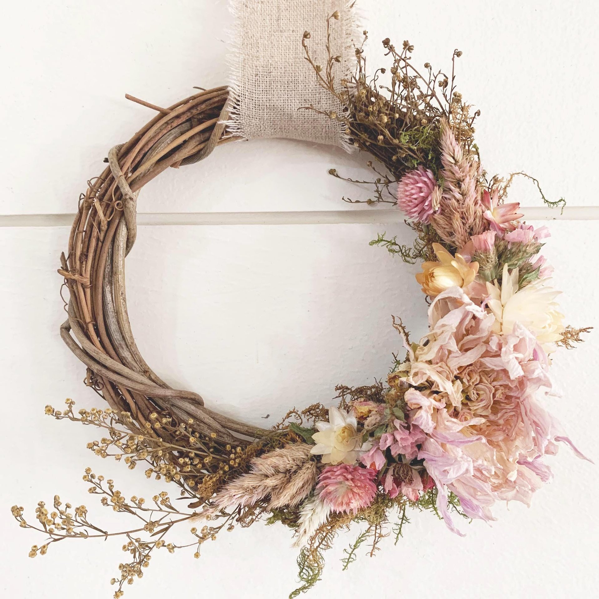 Heirloom Blush 6" Dried Flower Wreath Kit | DIY Dried Flower Wreath | Farm-Grown Botanical Craft Kit | Blush Cottage Decor