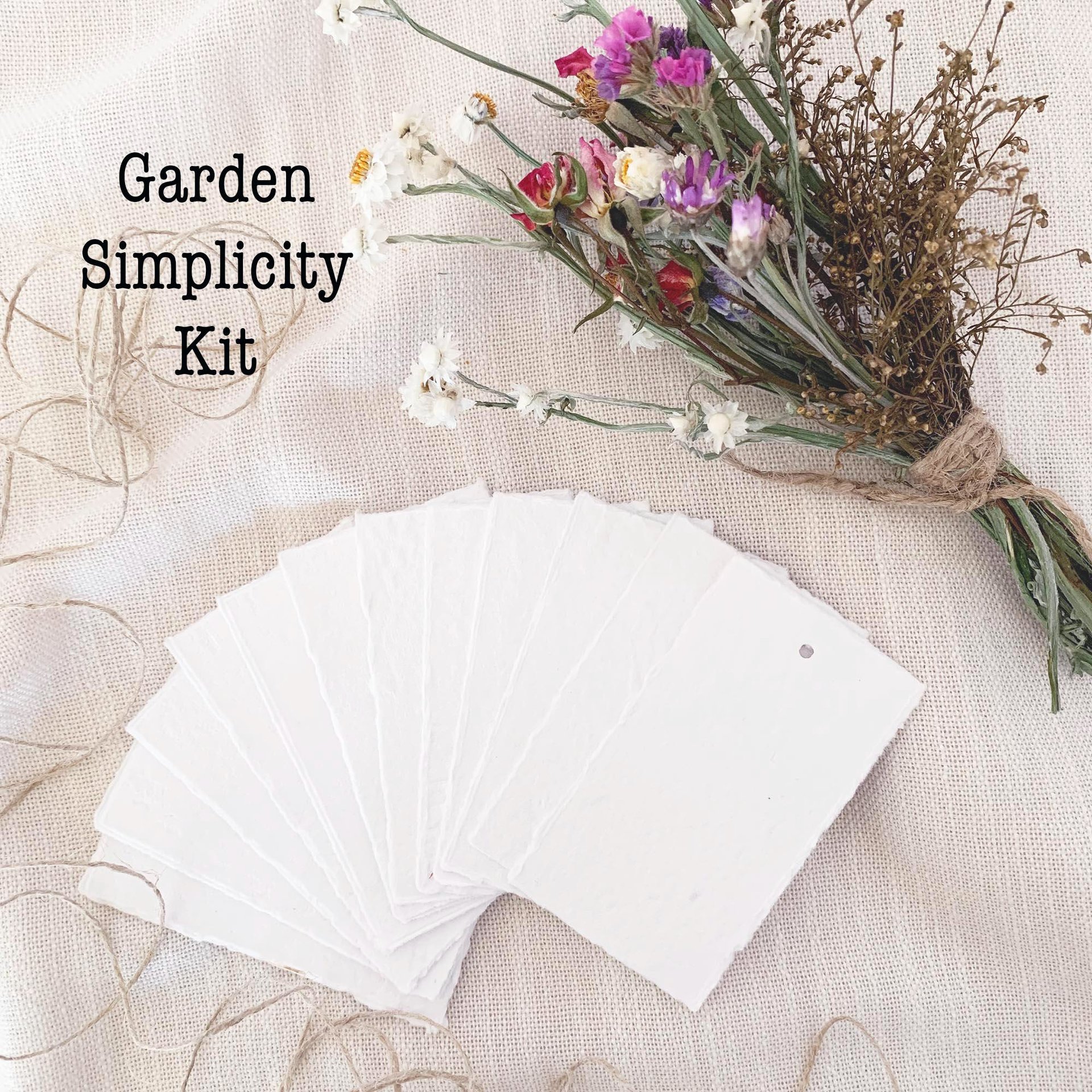 Garden Botanical DIY Gift Tag Kit - Floral Handmade Paper, Farm Grown Dried Flowers