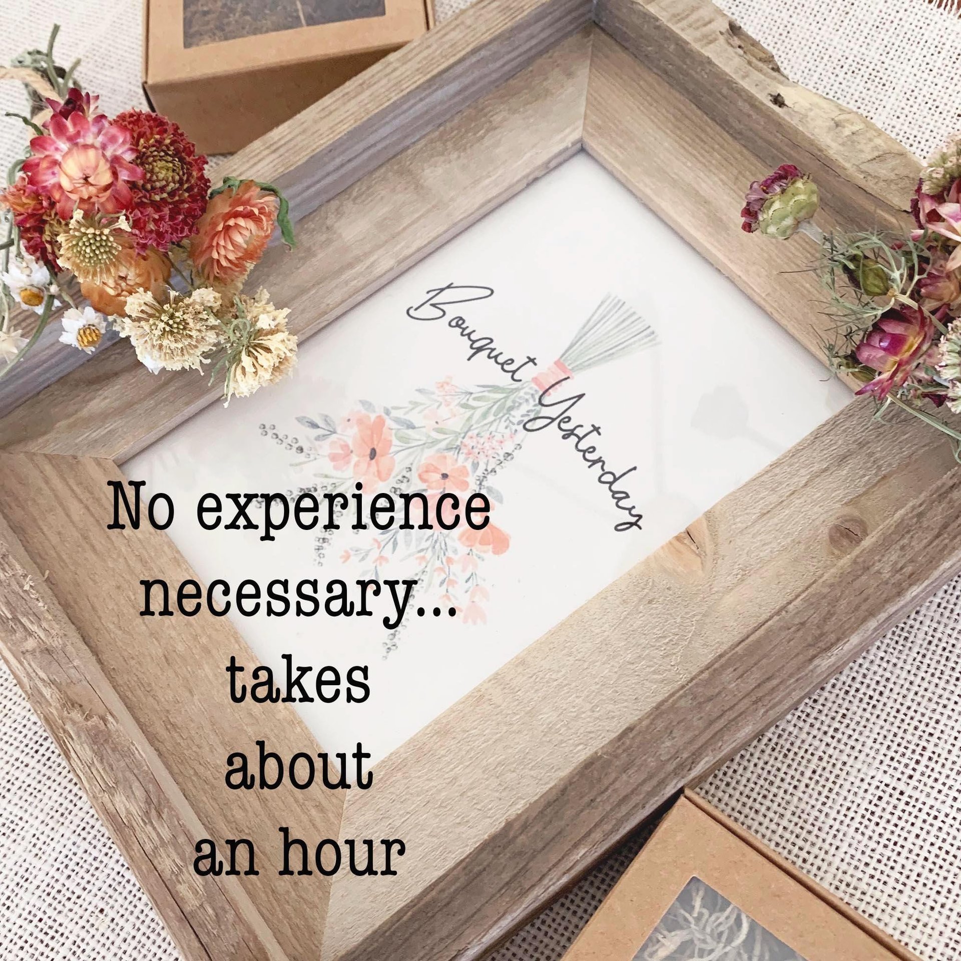 Couples Date Night Kit | DIY Dried Flower Keepsake Frame, Anniversary Gift