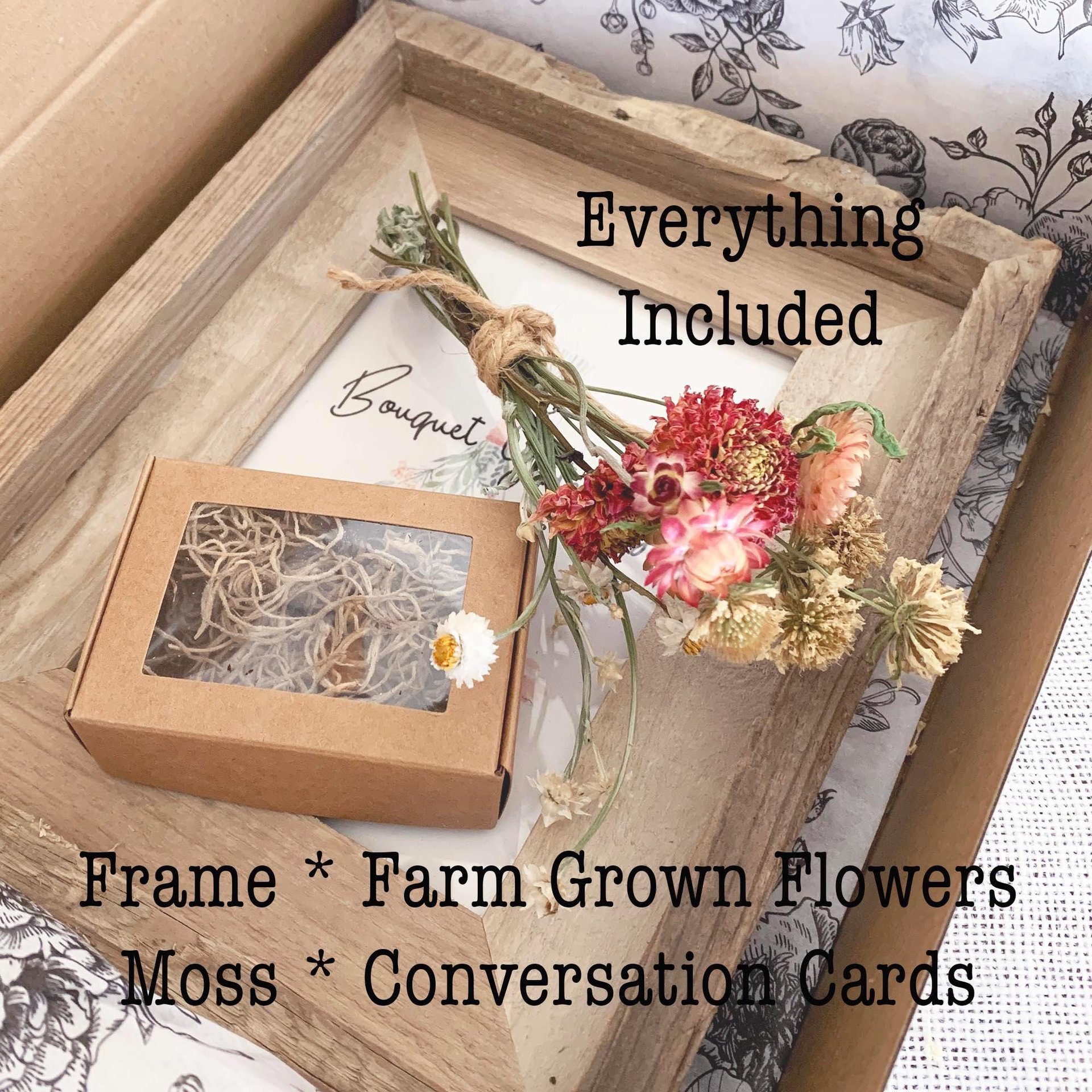 Couples Date Night Kit | DIY Dried Flower Keepsake Frame, Anniversary Gift