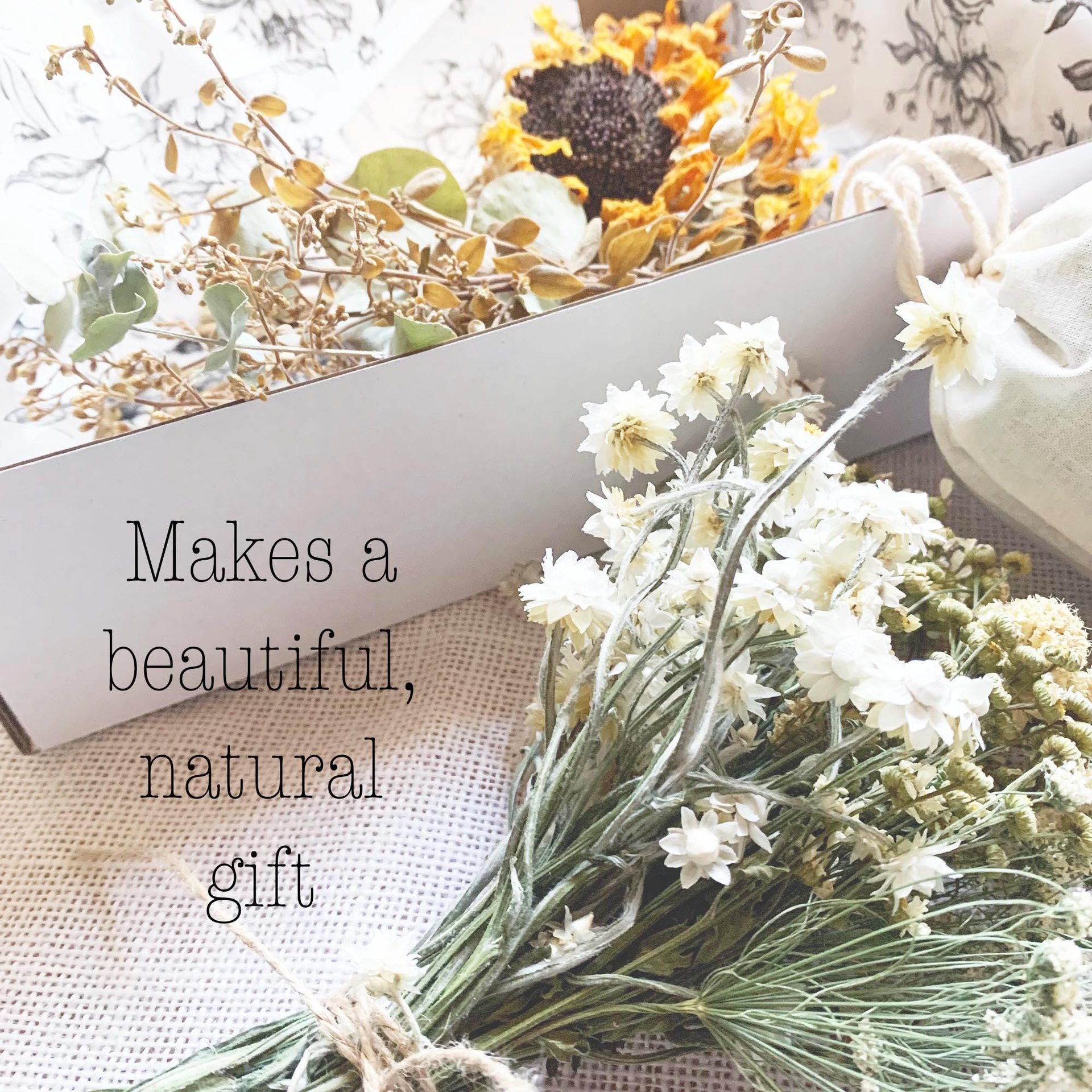 Golden Meadow Botanical Pumpkin Kit | DIY Dried Flower Natural Fall Craft | White Pumpkin Decor | Farm-Grown Florals
