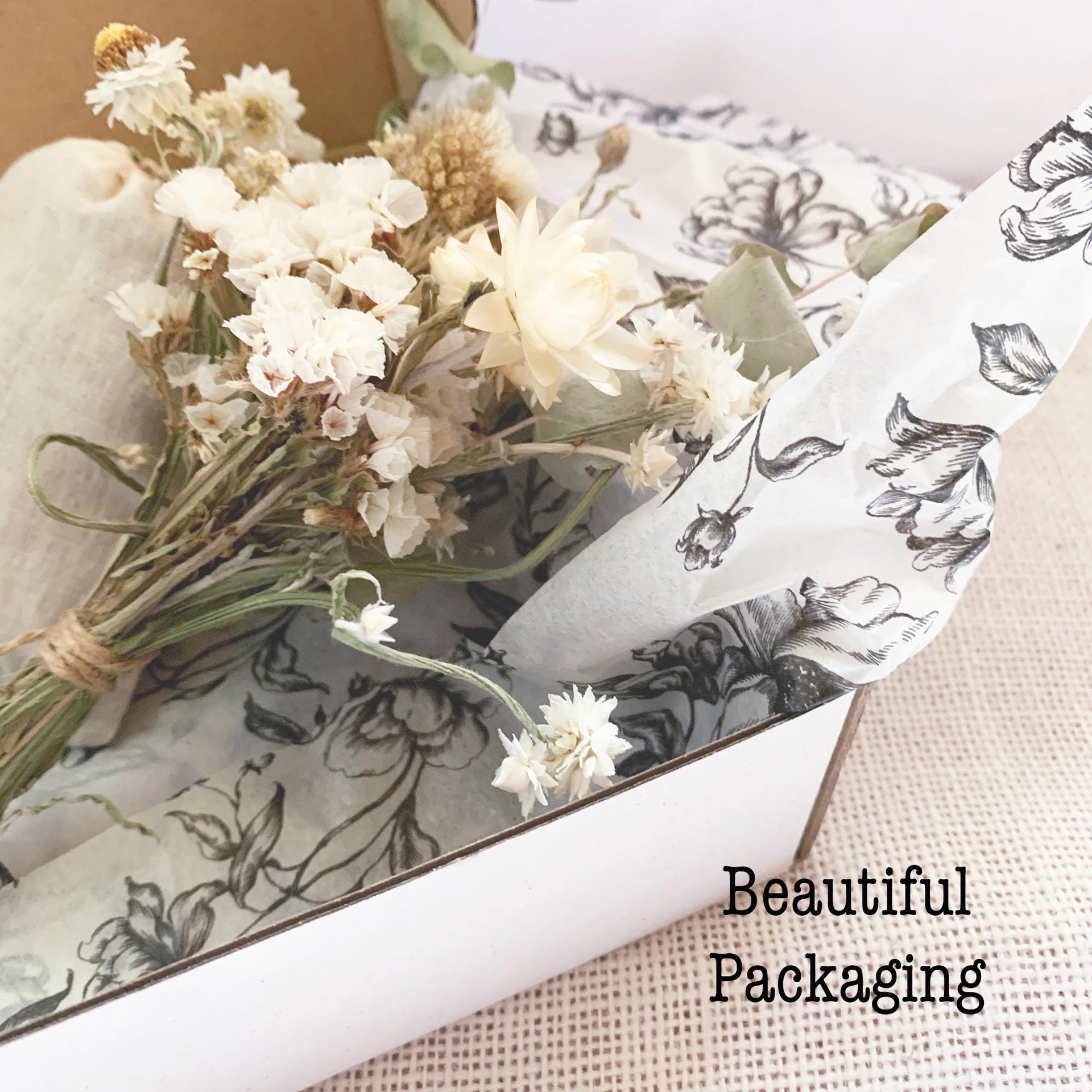 Soft Linen Mini Botanical Pumpkin Kit | DIY Dried Flower White Pumpkin Decor | Neutral Fall Craft | Farm-Grown Florals