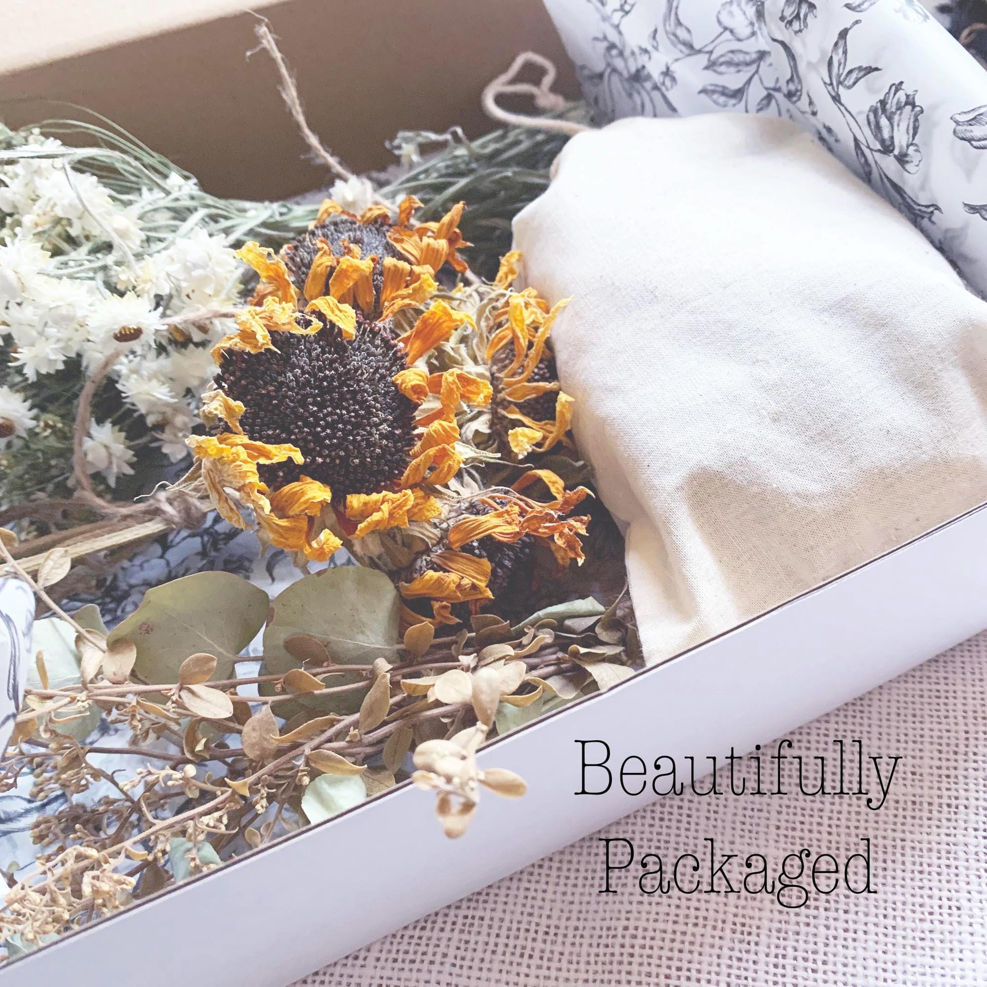 Golden Meadow Botanical Pumpkin Kit | DIY Dried Flower Natural Fall Craft | White Pumpkin Decor | Farm-Grown Florals