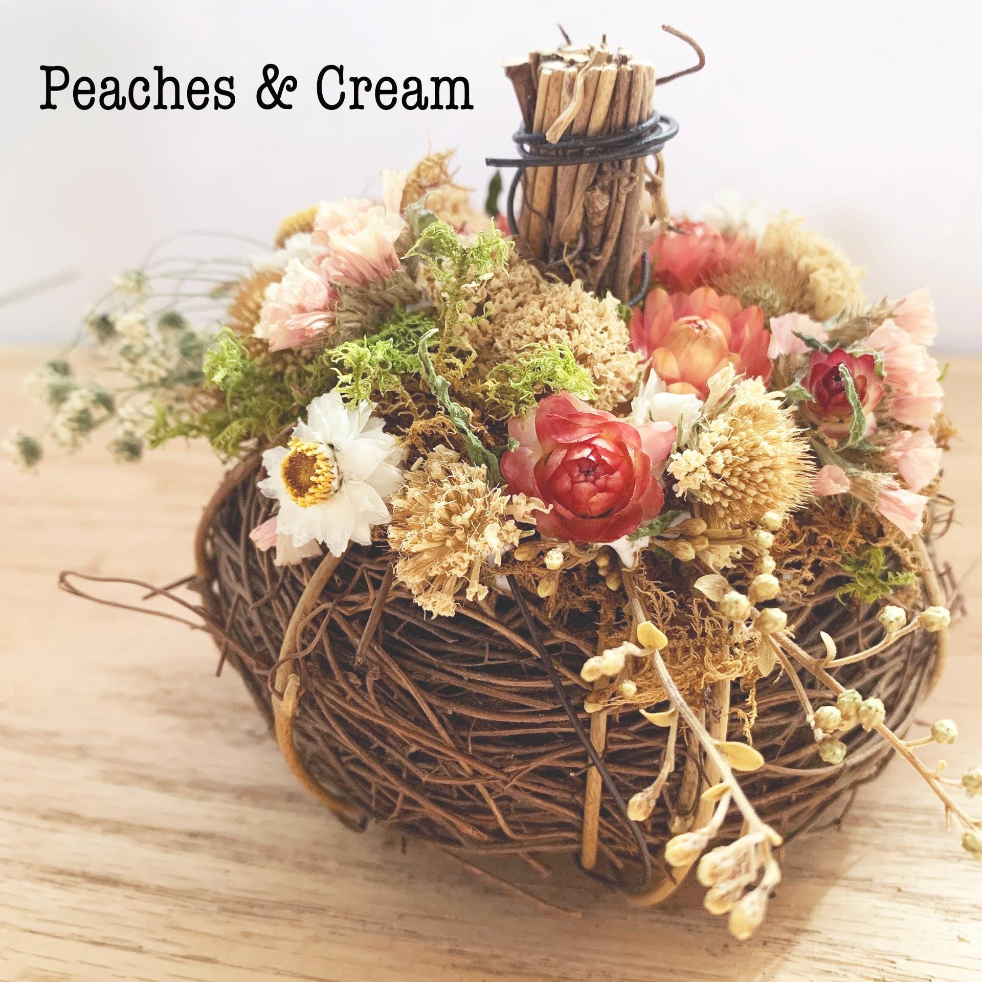 DIY Botanical Pumpkin Kit | Dried Flower Pumpkin Kit | Decorate 2 Medium or 4+ Mini Pumpkins | Natural Fall Craft | Farm-Grown Dried Flowers