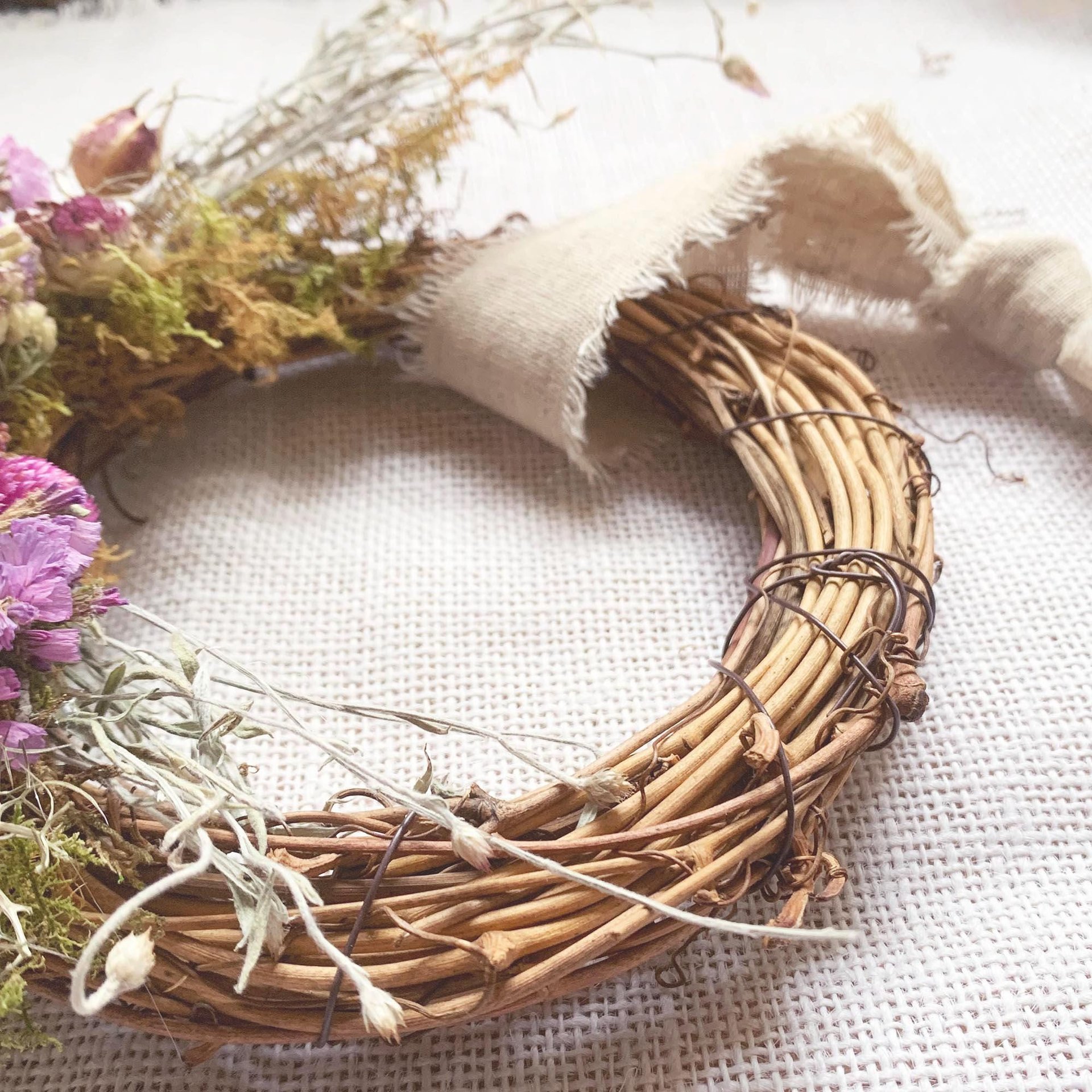Wild Plum 6" Dried Flower Wreath Kit | DIY Farm-Grown Flower Wreath | Purple & Berry Botanical Decor | Cottagecore Craft Kit