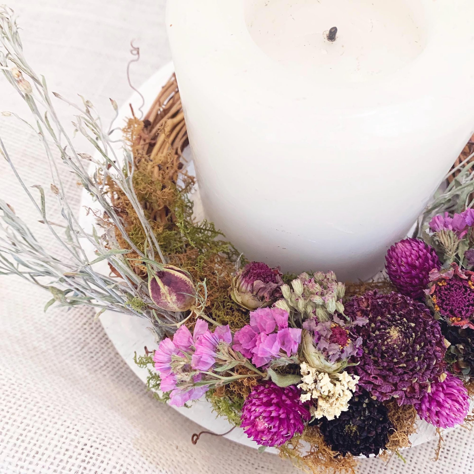 Wild Plum 6" Dried Flower Wreath Kit | DIY Farm-Grown Flower Wreath | Purple & Berry Botanical Decor | Cottagecore Craft Kit