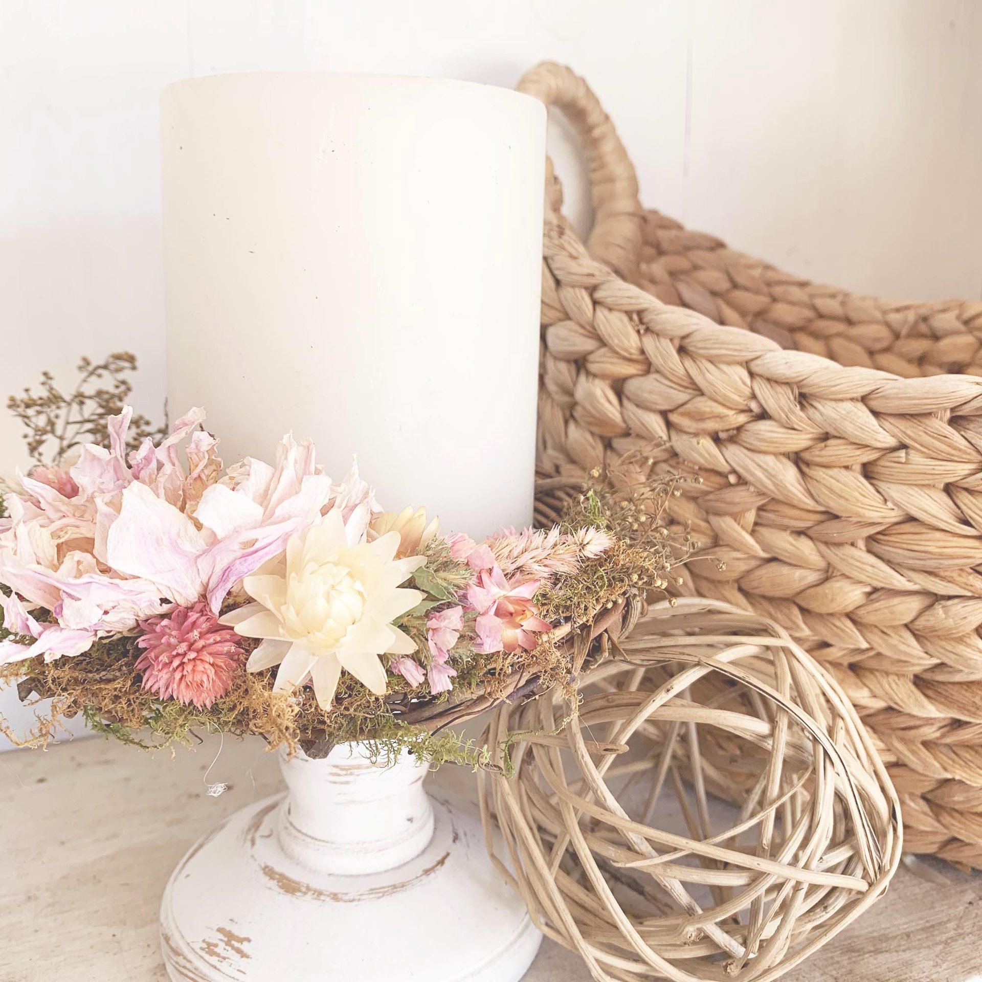 Heirloom Blush 6" Dried Flower Wreath Kit | DIY Dried Flower Wreath | Farm-Grown Botanical Craft Kit | Blush Cottage Decor