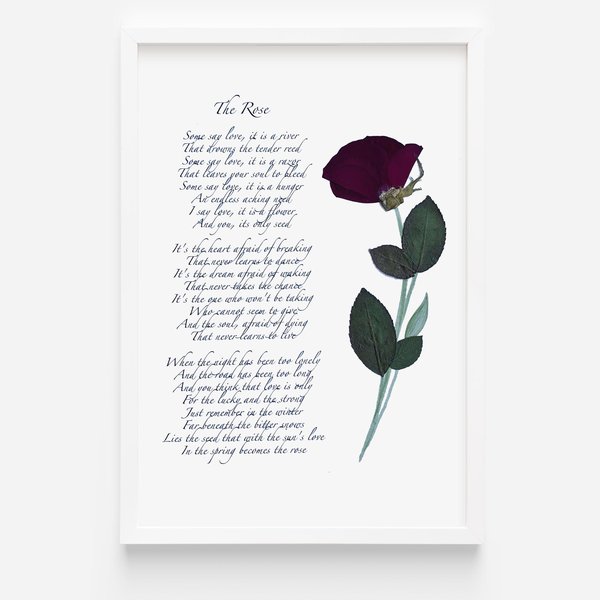 Memorial Keepsake Poem Print--you provide the Funeral Flowers