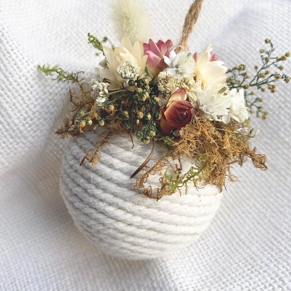 Floral Rope Ball Ornament