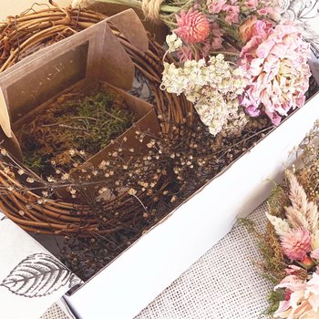 Heirloom Blush 6" Dried Flower Wreath Kit | DIY Dried Flower Wreath | Farm-Grown Botanical Craft Kit | Blush Cottage Decor