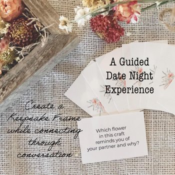 Couples Date Night Kit | DIY Dried Flower Keepsake Frame, Anniversary Gift