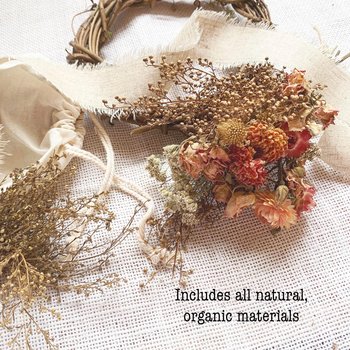 Apricot Glow 6" Dried Flower Wreath Kit | DIY Dried Flower Wreath | Farm-Grown Botanical Craft | Peach & Pink Cottage Decor